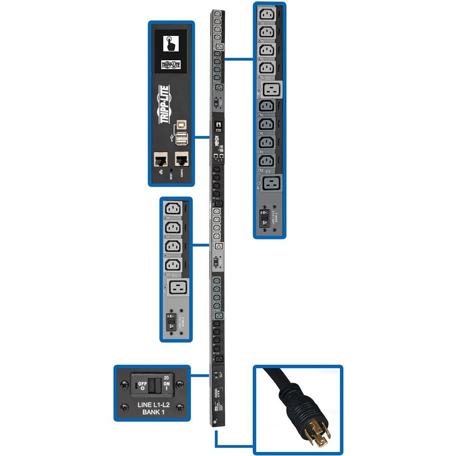 Tripp Lite by Eaton PDU3EVSR10L1530 10kW 3-Phase Switched PDU PDU3EVSR10L1530