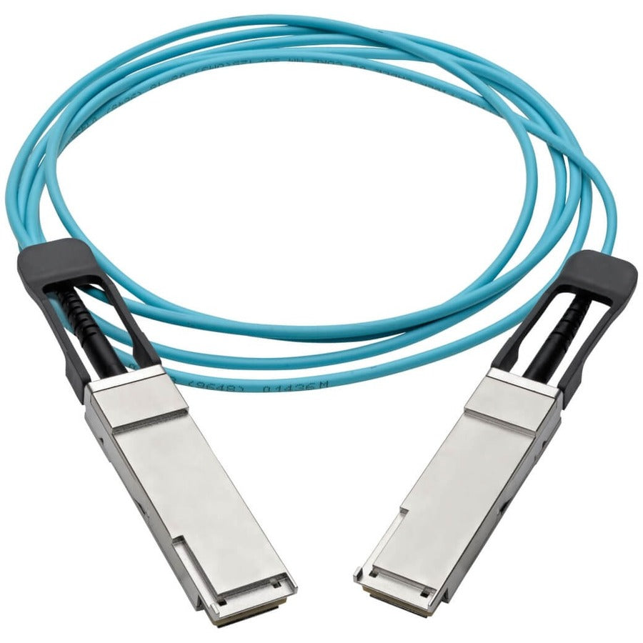 Câble optique actif Tripp Lite by Eaton QSFP+ vers QSFP+ - 40 Go, AOC, M/M, Aqua, 2 m (6,6 pi) N28F-02M-AQ