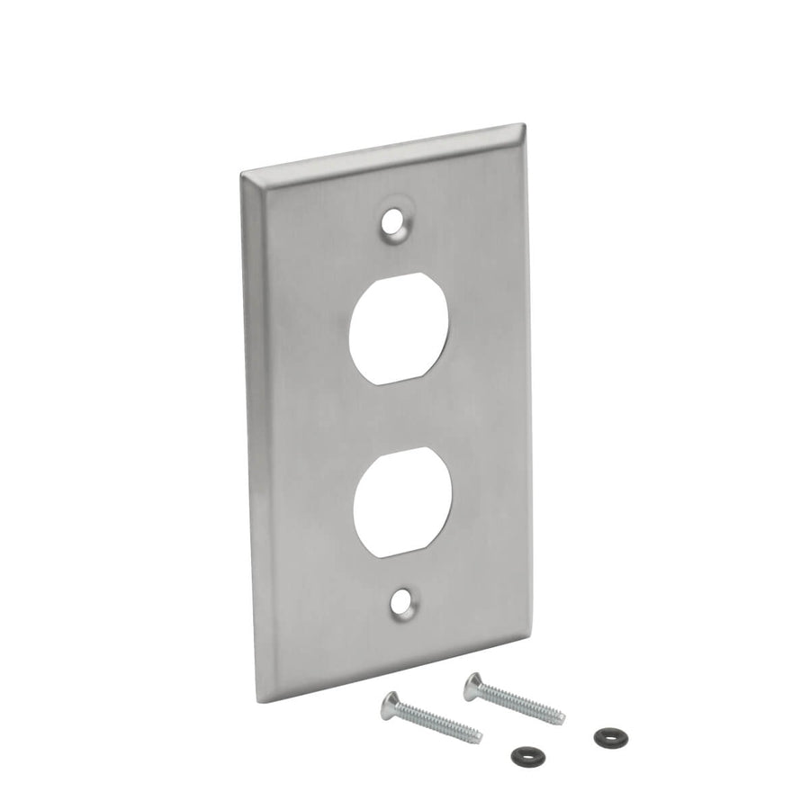 Tripp Lite by Eaton N206-FP02-IND RJ45 Bulkhead Wall Plate, 2 Cutouts, Industrial, Metal N206-FP02-IND