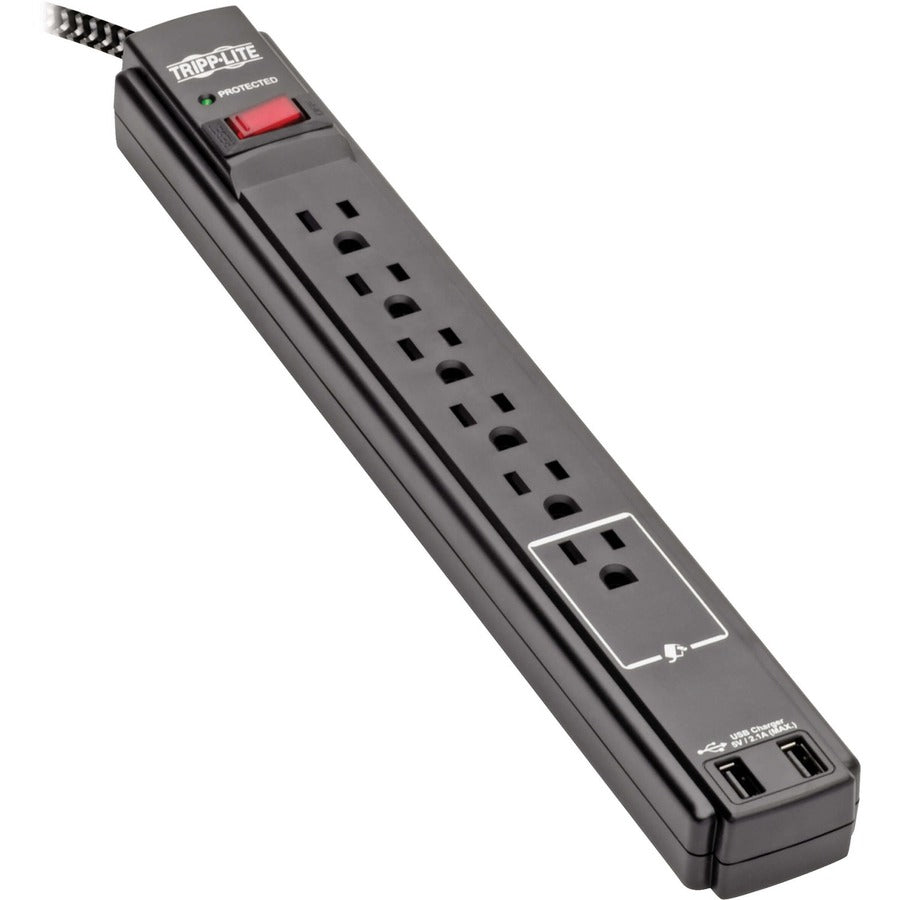 Tripp Lite by Eaton Safe-IT TLP610BUAM 6-Outlet Surge Suppressor/Protector TLP610BUAM