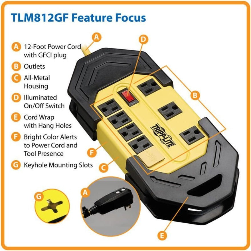 Tripp Lite Safety Power Strip TLM812GF