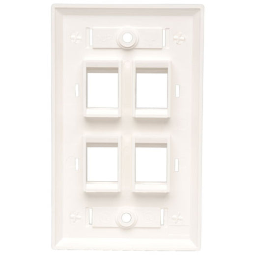 Tripp Lite by Eaton White Keystone Faceplate - 4 Ports N042-001-04-WH