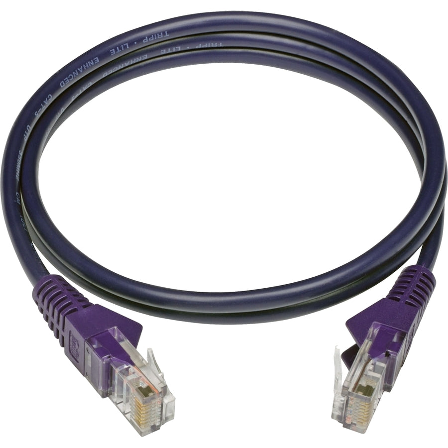 Tripp Lite by Eaton Cat5e Câble de brassage UTP moulé sans accroc Cat5e 350 MHz (RJ45 M/M), violet, 3 pieds N001-003-PU