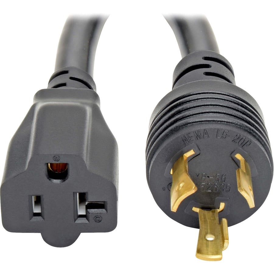 Câble adaptateur de cordon d'alimentation Tripp Lite 6 pouces L5-20P à 5-15/20R avec connecteurs de verrouillage robuste 20A 12AWG 6" P046-06N-T