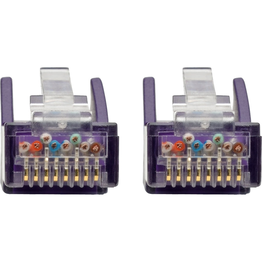 Tripp Lite by Eaton Cat6 Gigabit Snagless Molded UTP Patch Cable (RJ45 M/M), Purple, 15 ft N201-015-PU