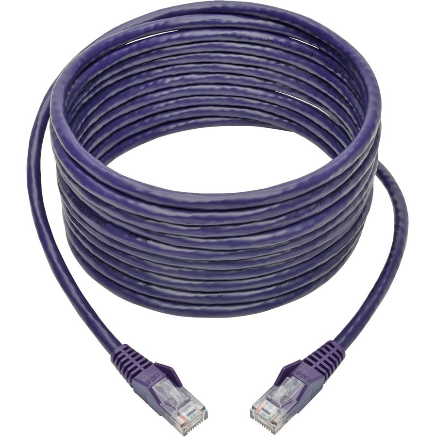 Tripp Lite by Eaton Cat6 Gigabit Snagless Molded UTP Patch Cable (RJ45 M/M), Purple, 15 ft N201-015-PU