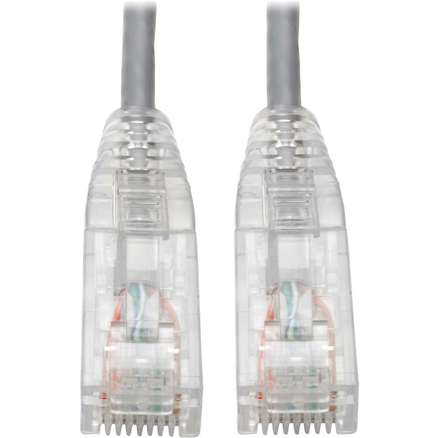 Câble de brassage UTP Tripp Lite by Eaton Cat6 (RJ45) - M/M, Gigabit, sans accroc, moulé, fin, gris, 8 po N201-S8N-GY