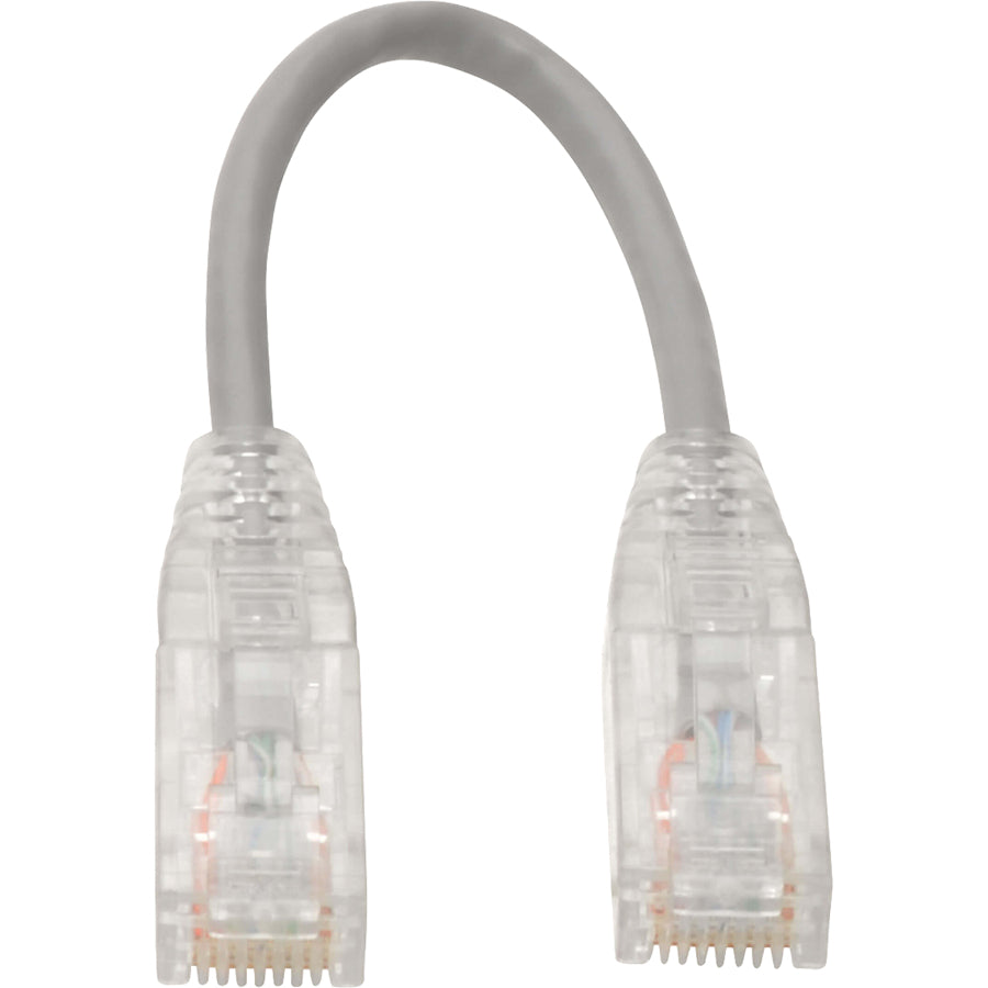 Câble de brassage UTP Tripp Lite by Eaton Cat6 (RJ45) - M/M, Gigabit, sans accroc, moulé, fin, gris, 8 po N201-S8N-GY