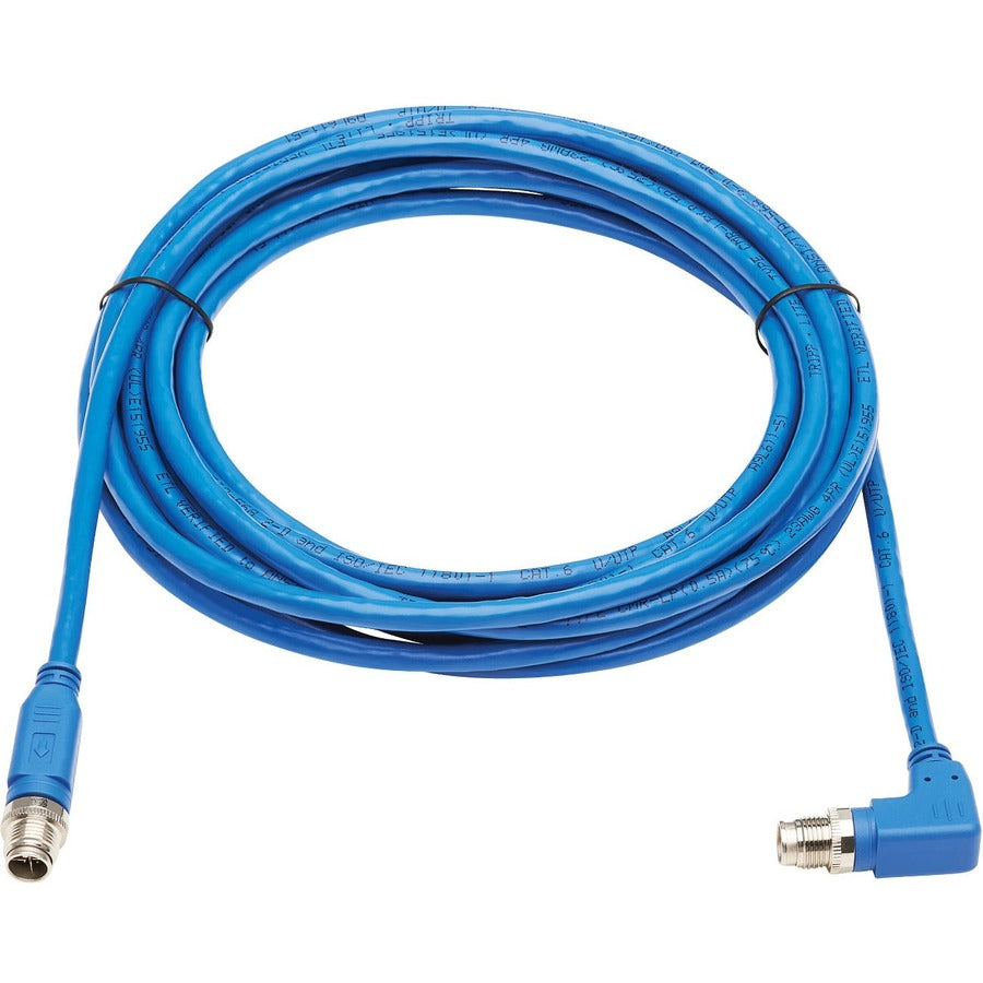 Tripp Lite by Eaton NM12-603-10M-BL M12 X-Code Cat6 Ethernet Cable, M/M, Blue, 10 m (32.8 ft.) NM12-603-10M-BL