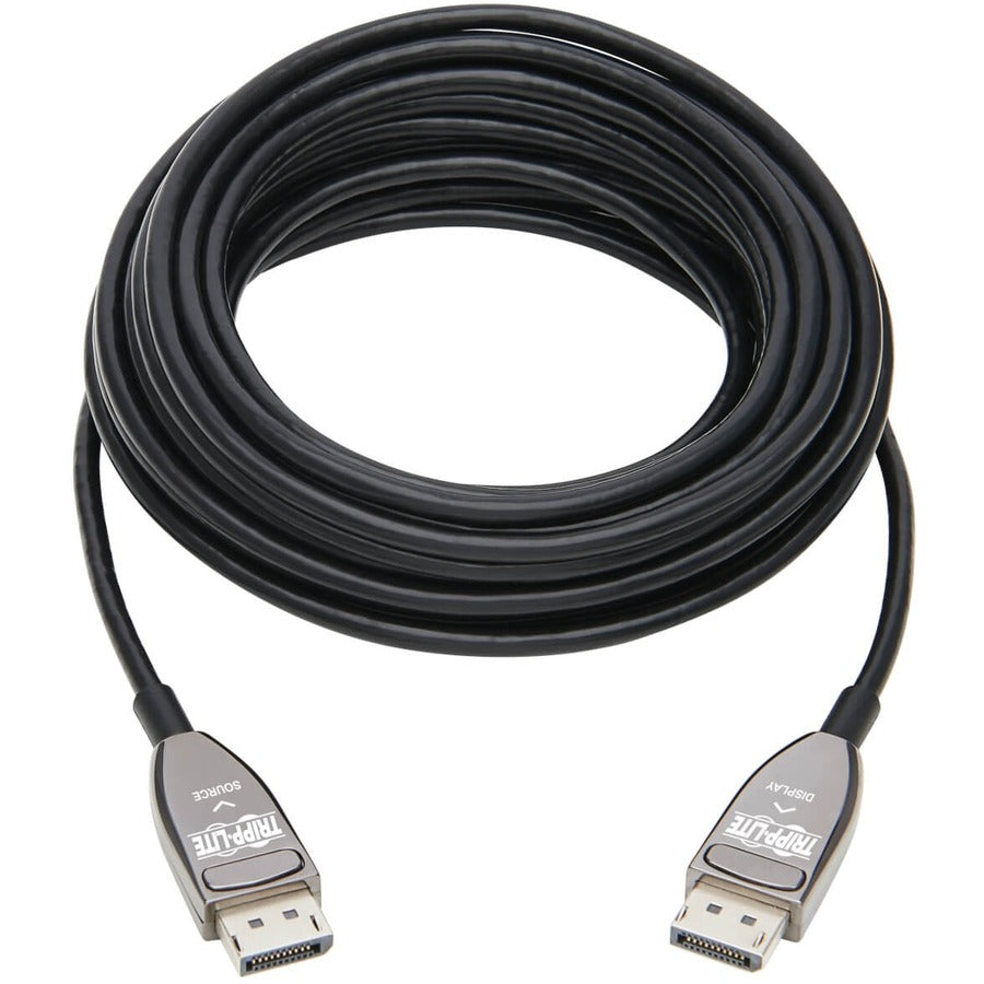 Tripp Lite by Eaton P580F3-15M-8K6 DisplayPort Fiber Active Optical Cable, M/M, Black, 15 m (49 ft.) P580F3-15M-8K6