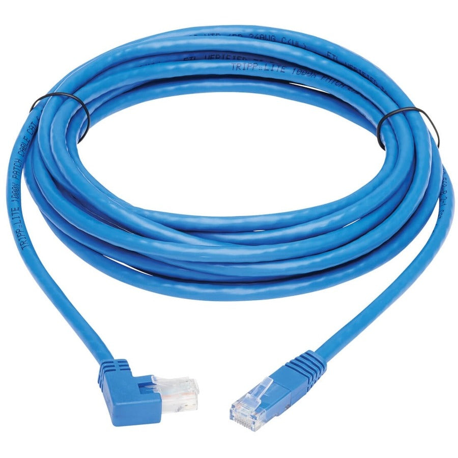 Tripp Lite by Eaton N204-015-BL-RA Câble Ethernet Cat6 à angle droit - 15 pieds, M/M, Bleu N204-015-BL-RA