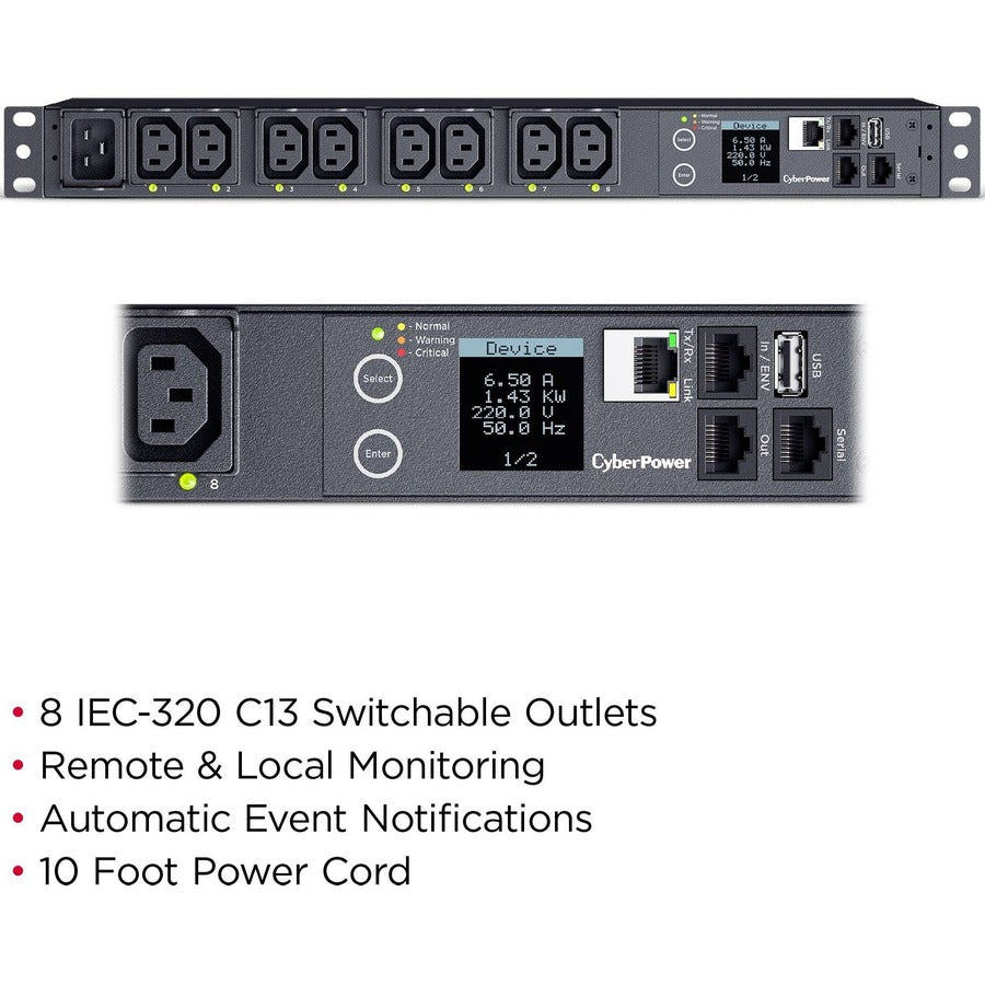 CyberPower PDU41005 PDU commuté monophasé 100 - 240 VAC 20A PDU41005