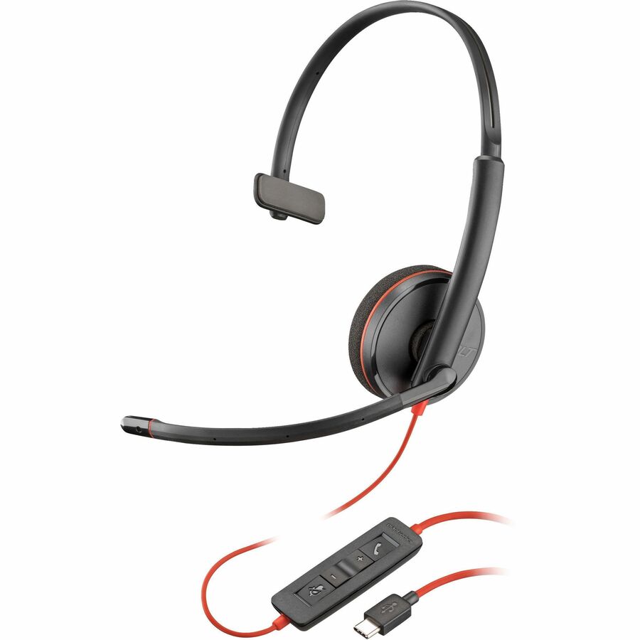 Poly Blackwire 3210 Monaural USB-C Headset +USBC/A Adapter 8X214AA