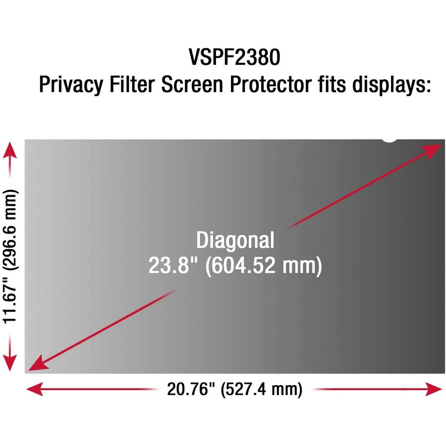 ViewSonic VP-PF-3400 - Privacy Filter Screen Protector Clear, Black VP-PF-3400