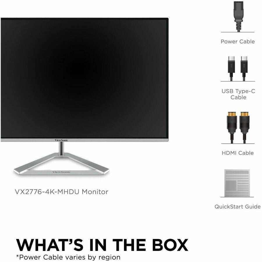 ViewSonic VX2776-4K-MHDU 27" Class 4K UHD LCD Monitor - 16:9 - Silver VX2776-4K-MHDU