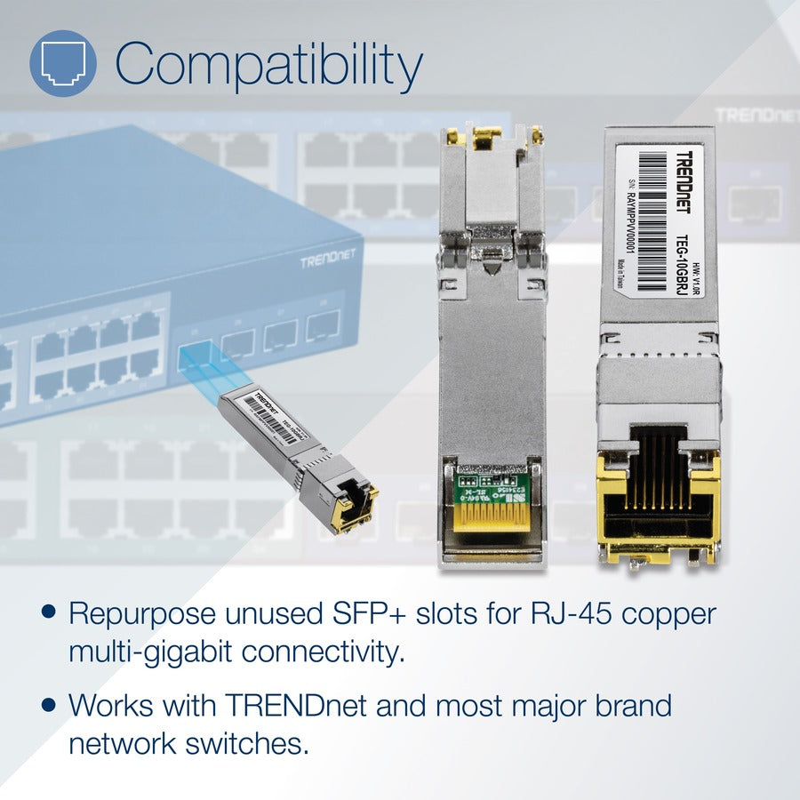 TRENDnet 10G RJ-45 Copper SFP+ Module TEG-10GBRJ