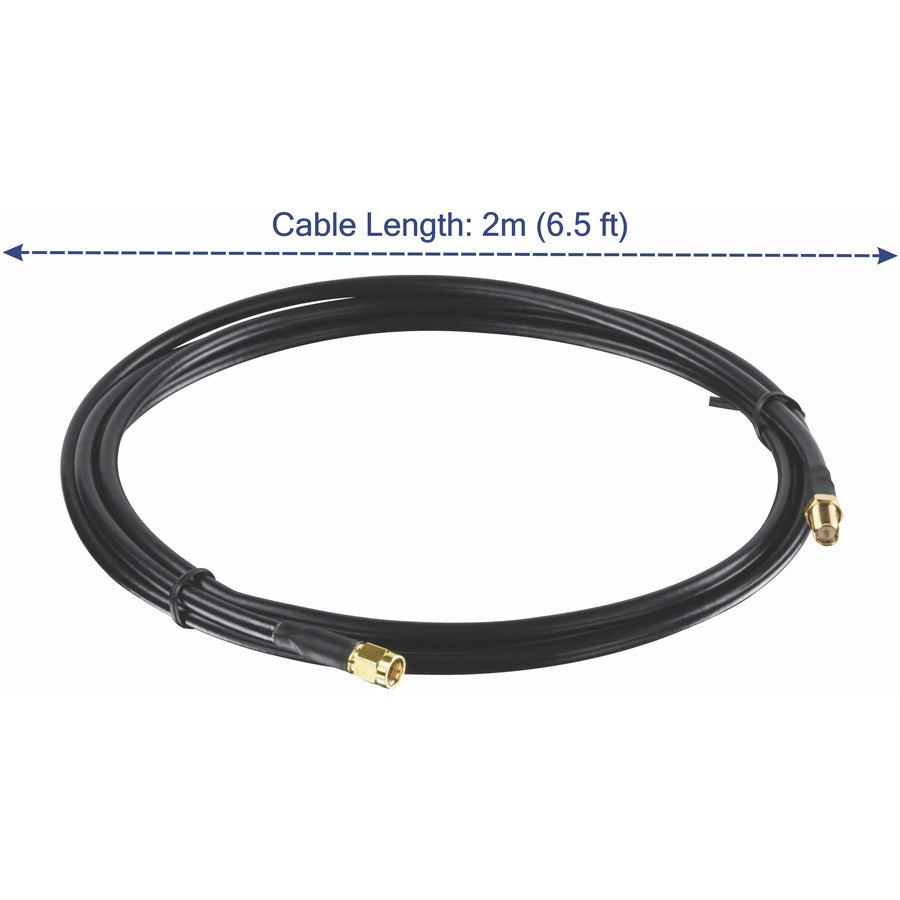 TRENDnet Low Loss RP-SMA Male to RP-SMA Female Antenna Cable - 2m (6.5 ft.) TEW-L102