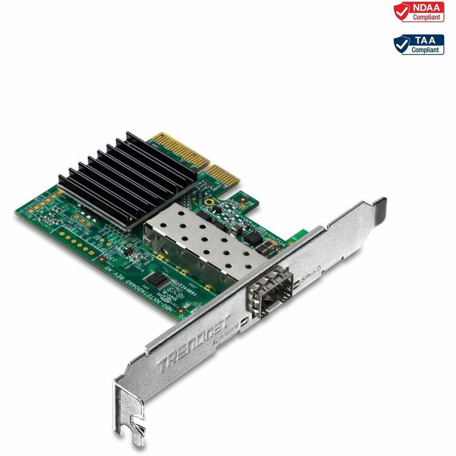 TRENDnet 10 Gigabit PCIe SFP+ Network Adapter, Convert A PCIe Slot Into A 10G SFP+ Slot, Supports 802.1Q, Standard & Low-Profile Brackets Included, Compatible With Windows & Linux, Black, TEG-10GECSFP TEG-10GECSFP