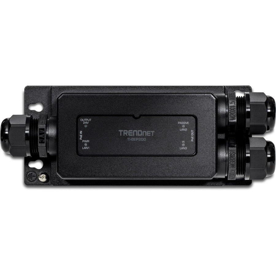 TRENDnet 2-Port Industrial Outdoor Gigabit Active/Passive PoE+ Extender TI-BEP200