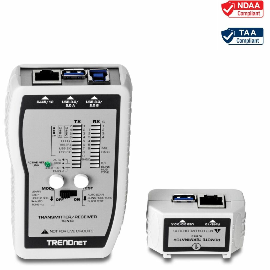 TRENDnet VDV and USB Cable Tester, TC-NT3 TC-NT3