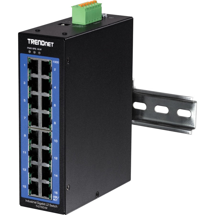 TRENDnet 16-Port Industrial Gigabit L2 Managed DIN-Rail Switch TI-G160I-M