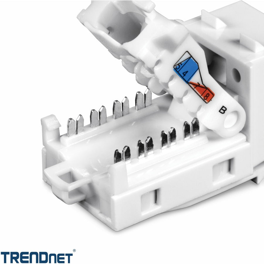 TRENDnet Lot de 50 prises Keystone Cat6, TC-K50C6, compatibles avec les câbles Cat5/Cat5e/Cat6, prises Cat6 RJ45 Keystone, à utiliser avec les panneaux de brassage Keystone vierges TC-KP24 ou TC-KP48 (vendus séparément) TC-K50C6