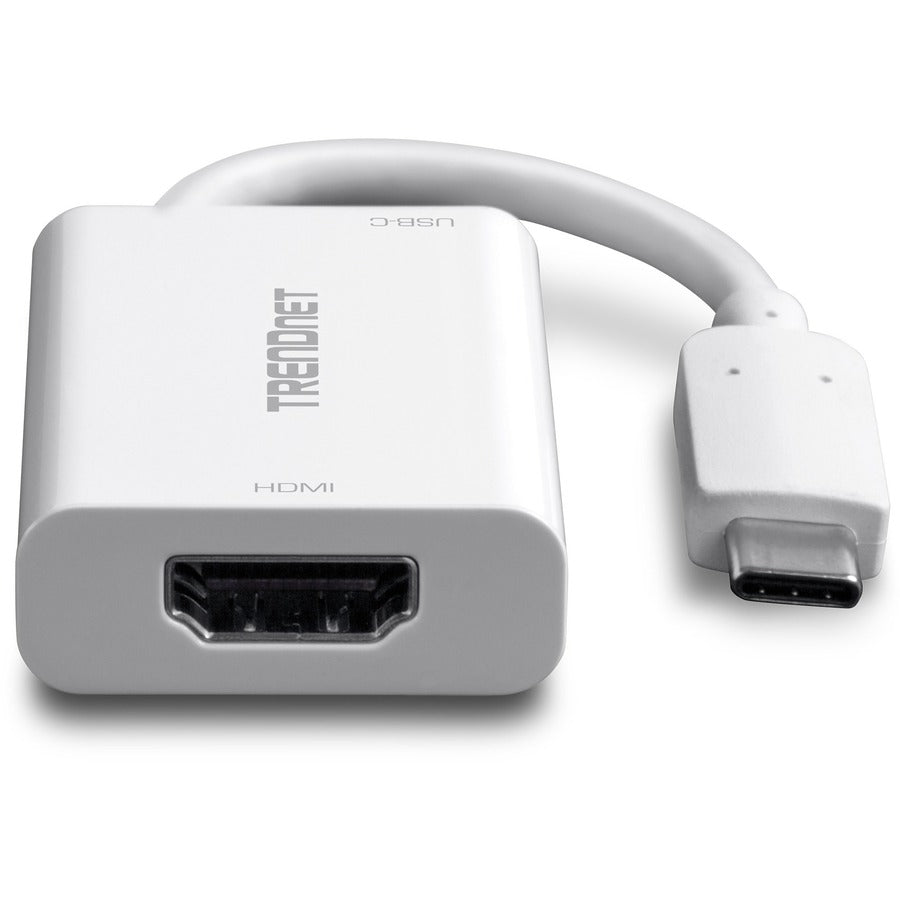 TRENDnet USB-C to HDMI Adapter with Power Delivery, 4K UHD Resolution, Flexible Connector, Easy Set-Up, Compact Design, TUC-HDMI2 TUC-HDMI2