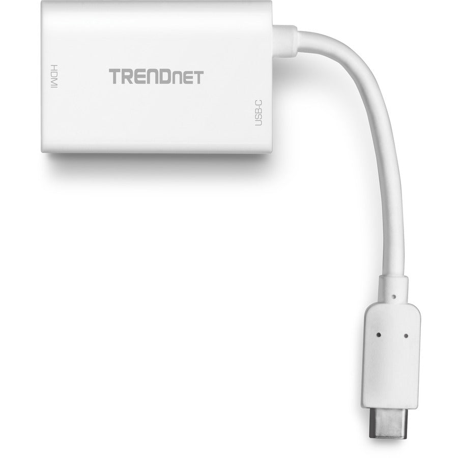 TRENDnet USB-C to HDMI Adapter with Power Delivery, 4K UHD Resolution, Flexible Connector, Easy Set-Up, Compact Design, TUC-HDMI2 TUC-HDMI2