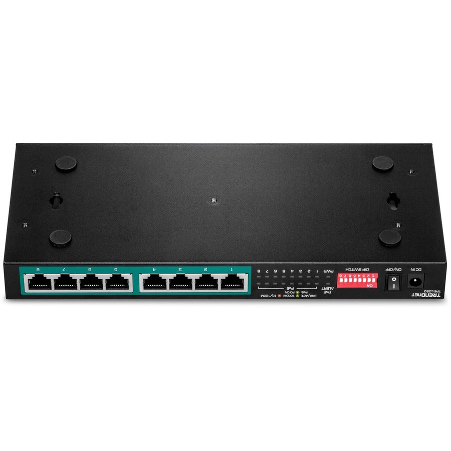 Commutateur Poe+ longue portée Gigabit à 8 ports TRENDnet ; TPE-LG80 ; Budget PoE 65 W ; Commutateur Ethernet/réseau ; Poe+ longue portée étend la portée jusqu'à 200 m (656 pieds) ; Capacité de commutation de 16 Gbit/s ; Protection à vie TPE-LG80