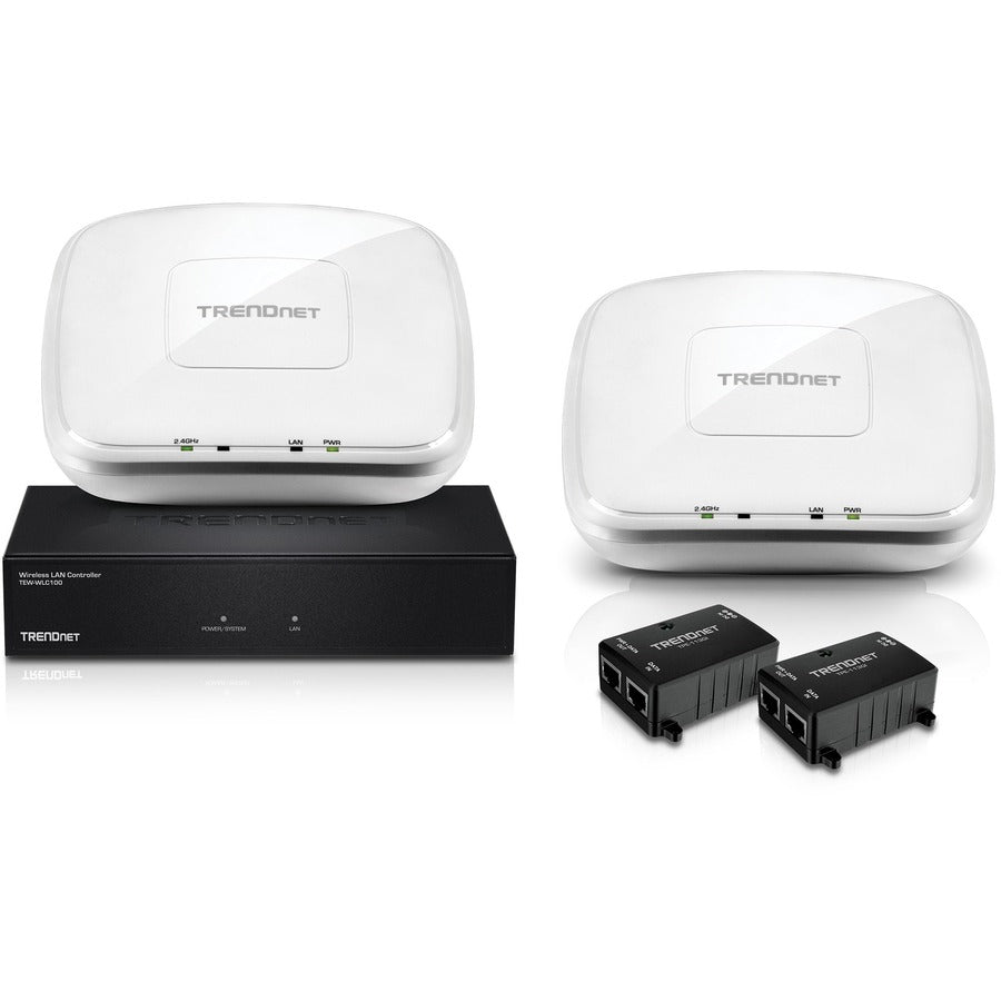 TRENDnet N300 Wireless Controller Kit,LAN Controller, N300 Access Points, PoE Injectors, Captive Portal, Fast Roaming, Manage up to 128 Access Points, TEW-755AP2KAC TEW-755AP2KAC