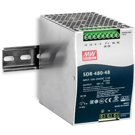 TRENDnet Alimentation sur rail DIN 480 W, 48 V CC, 10 A CA vers CC avec fonction PFC, TI-S48048 TI-S48048