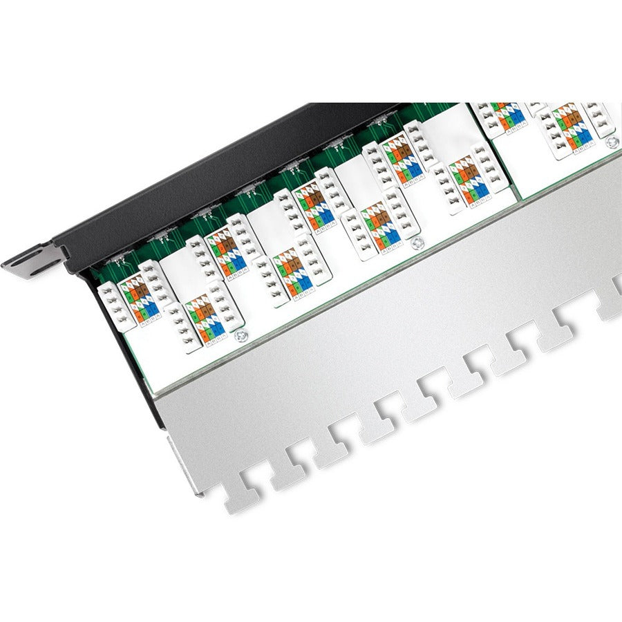 TRENDnet 16-Port Cat6A Shielded Patch Panel, TC-P16C6AS, 1U 19" Metal Housing, 10G Ready, Cat5e/Cat6/Cat6A Ethernet Cable Compatible, Cable Management, Color-coded Labeling for T568A and T568B wiring TC-P16C6AS