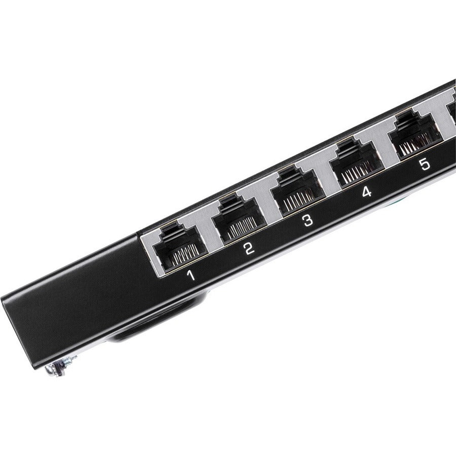 TRENDnet 8-Port Cat6A Shielded Patch Panel, Wall Mount Ready, 10G Ready, Cat5e,Cat6,Cat6A Compatible, Metal Housing, Color-Coded Labeling for T568A & T568B Wiring, Cable Management, Black, TC-P08C6AS TC-P08C6AS