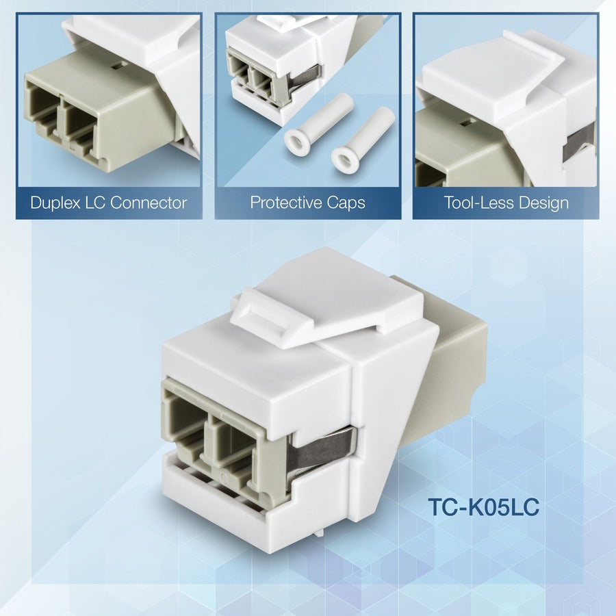 TRENDnet LC Duplex Fiber Optic Keystone Coupler Jacks- 5-Pack TC-K05LC