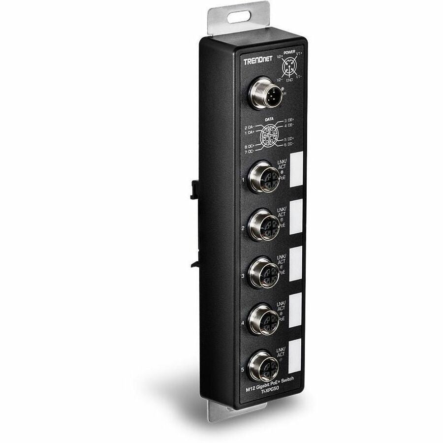 TRENDnet 5 ports industriel EN50155 M12 Gigabit PoE + commutateur ferroviaire TI-XPG50