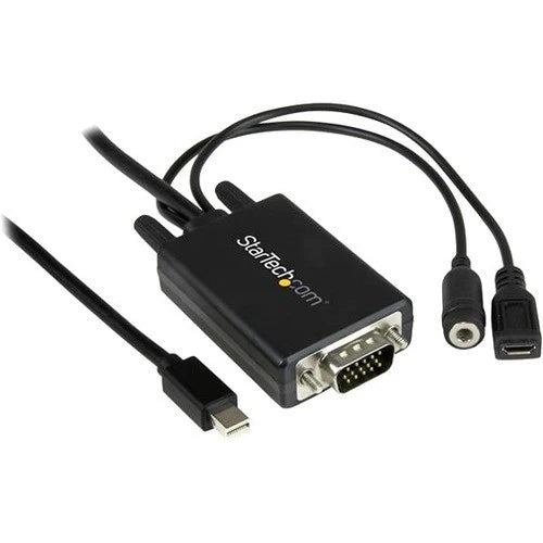 StarTech.com 10 ft 3m Mini DisplayPort to VGA Adapter Cable with Audio - Mini DP to VGA Converter - 1920x1200 MDP2VGAAMM3M