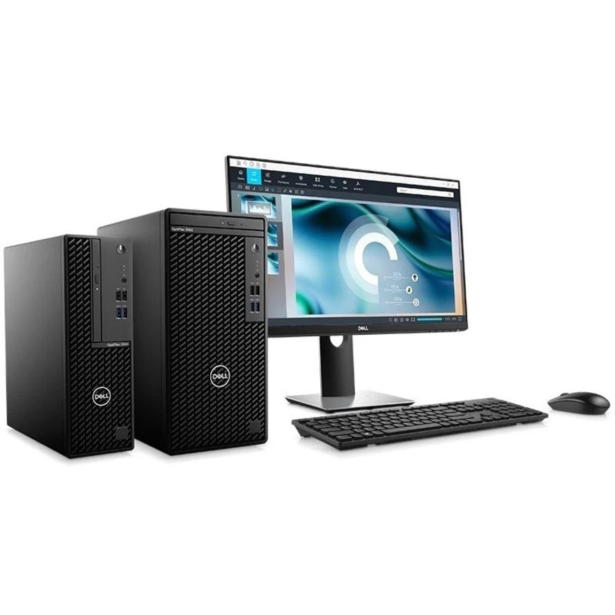 Dell OptiPlex 3000 3080 Desktop Computer - Intel Core i3 10th Gen i3-10105 - 8 GB RAM DDR4 SDRAM - 128 GB NVMe M.2 PCI Express M.2 SSD - Small Form Factor - Black 1RG7W