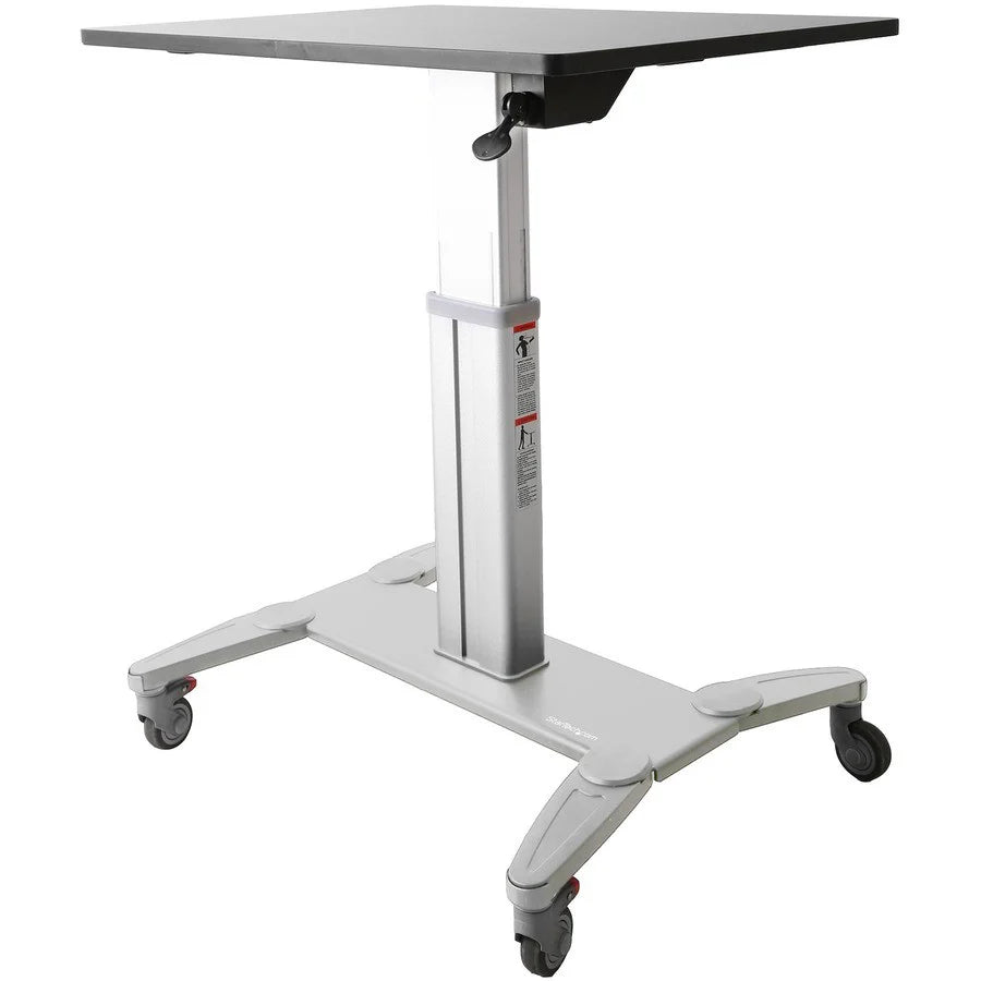 StarTech.com Mobile Standing Desk - Portable Sit-Stand Ergonomic Height Adjustable Cart on Wheels - Rolling Computer/Laptop Workstation STSCART