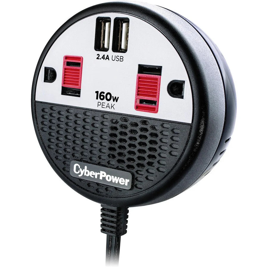 CyberPower CPS160PPB2U 160W Power Inverter - Black/Red CPS160PPB2U