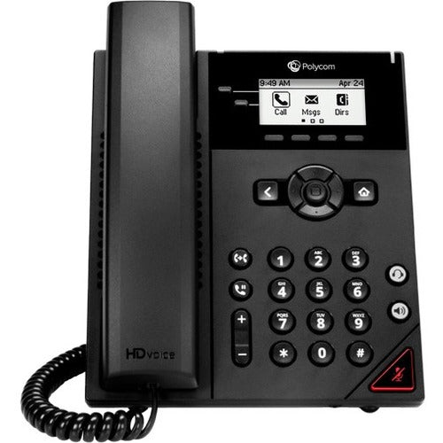 Poly 150 IP Phone - Corded - Corded - Desktop, Wall Mountable - Black 2200-48810-025