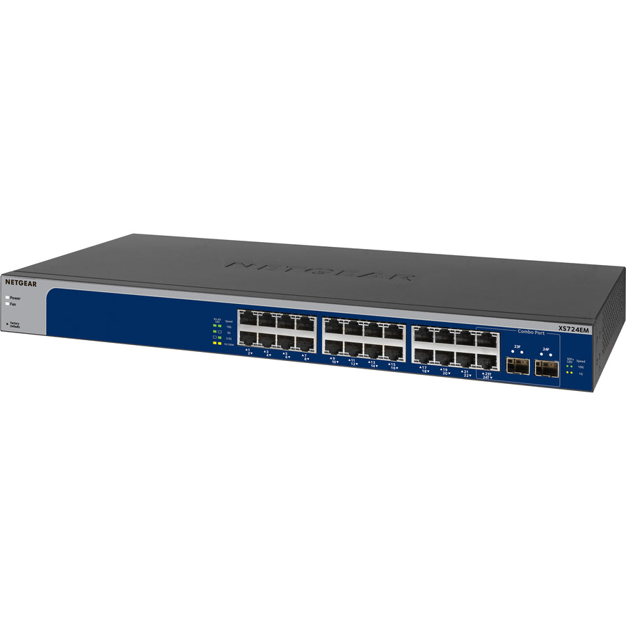 Netgear 24-Port 10-Gigabit/Multi-Gigabit Ethernet Smart Managed Plus Switch (XS724EM) XS724EM-100NAS