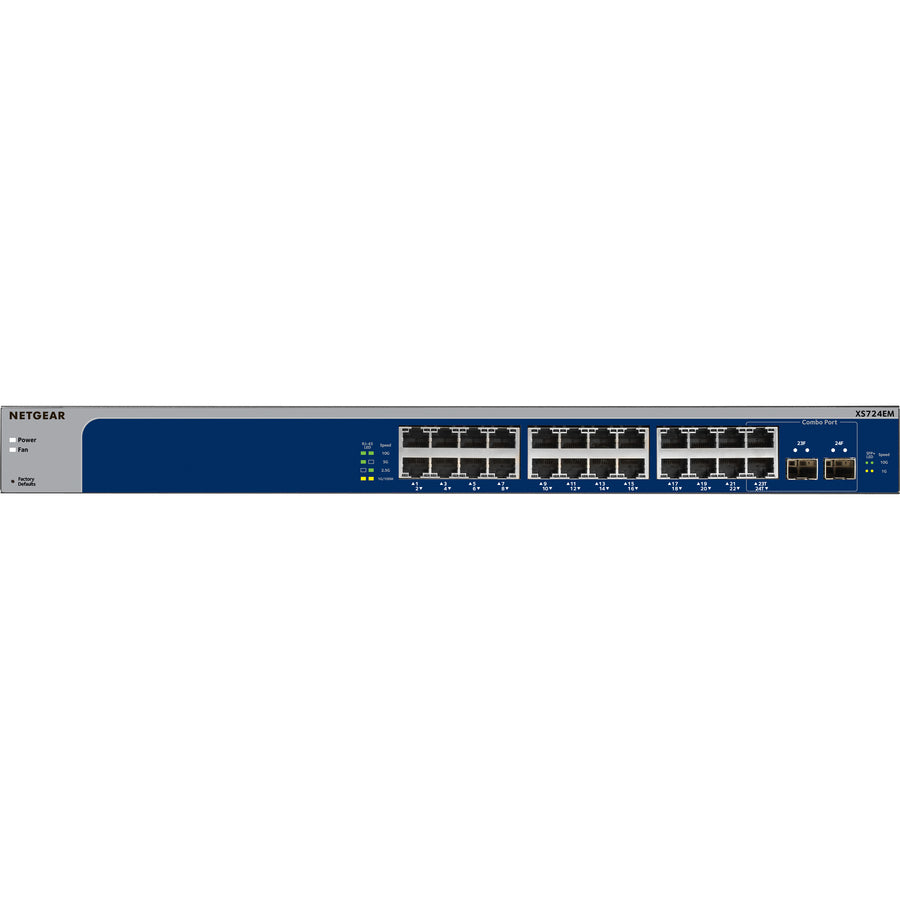 Netgear 24-Port 10-Gigabit/Multi-Gigabit Ethernet Smart Managed Plus Switch (XS724EM) XS724EM-100NAS