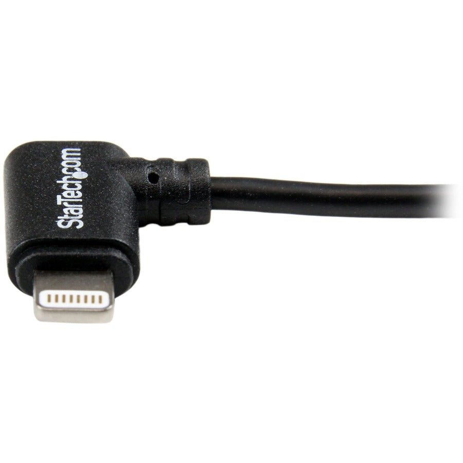 StarTech.com Câble connecteur Lightning Apple 8 broches vers USB coudé noir de 2 m (6 pieds) pour iPhone / iPod / iPad USBLT2MBR