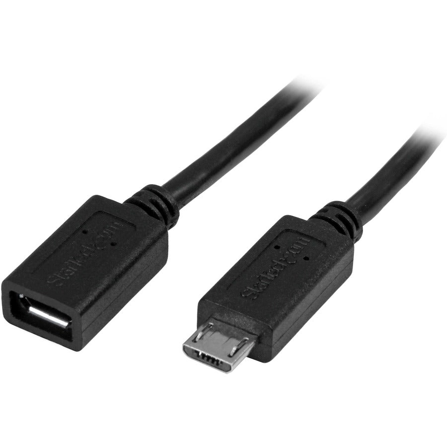 StarTech.com Câble d'extension micro-USB 0,5 m 20 pouces - M/F - Câble micro USB mâle vers micro USB femelle USBUBEXT50CM