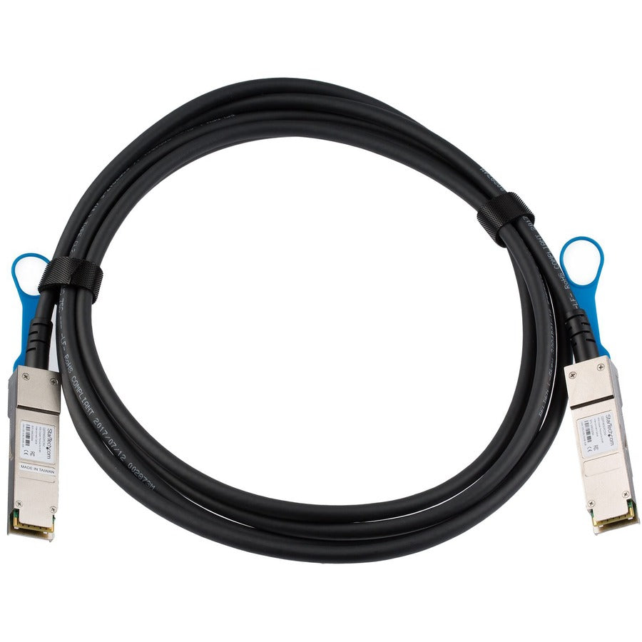 StarTech.com Câble à connexion directe MSA non codé compatible 3 m 40G QSFP+ vers QSFP+ - 40 GbE QSFP+ DAC en cuivre 40 Gbit/s Twinax passif faible consommation QSFP40GPC3M