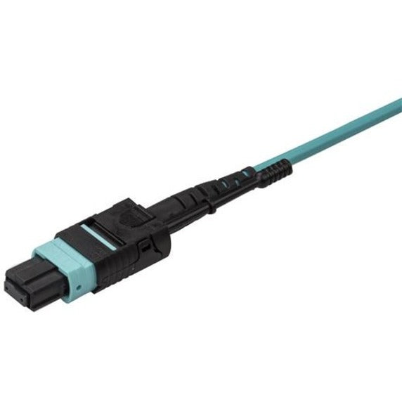 StarTech.com Câble de dérivation MPO / MTP vers LC de 3 m - Câble à fibre optique classé plénum - OM3 multimode, 40 Go - Languette push/pull - Câble de brassage fibre Aqua MPO8LCPL3M