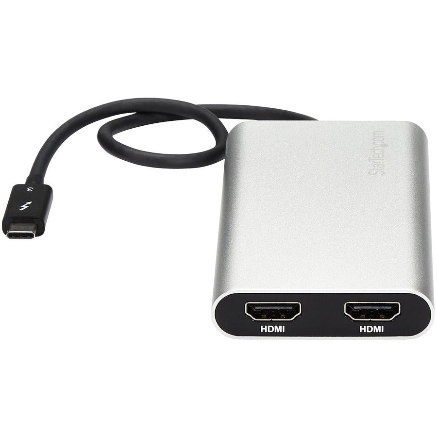 StarTech.com Thunderbolt 3 to Dual HDMI Adapter - Thunderbolt to 2x HDMI Converter - 4K 30Hz - Windows only Compatible TB32HD2