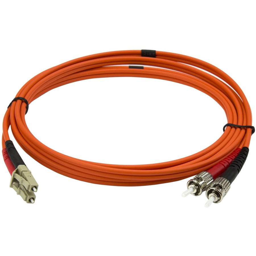 StarTech.com Câble fibre optique 2 m - Duplex multimode 50/125 - LSZH - LC/ST - OM2 - Câble de brassage fibre LC vers ST 50FIBLCST2