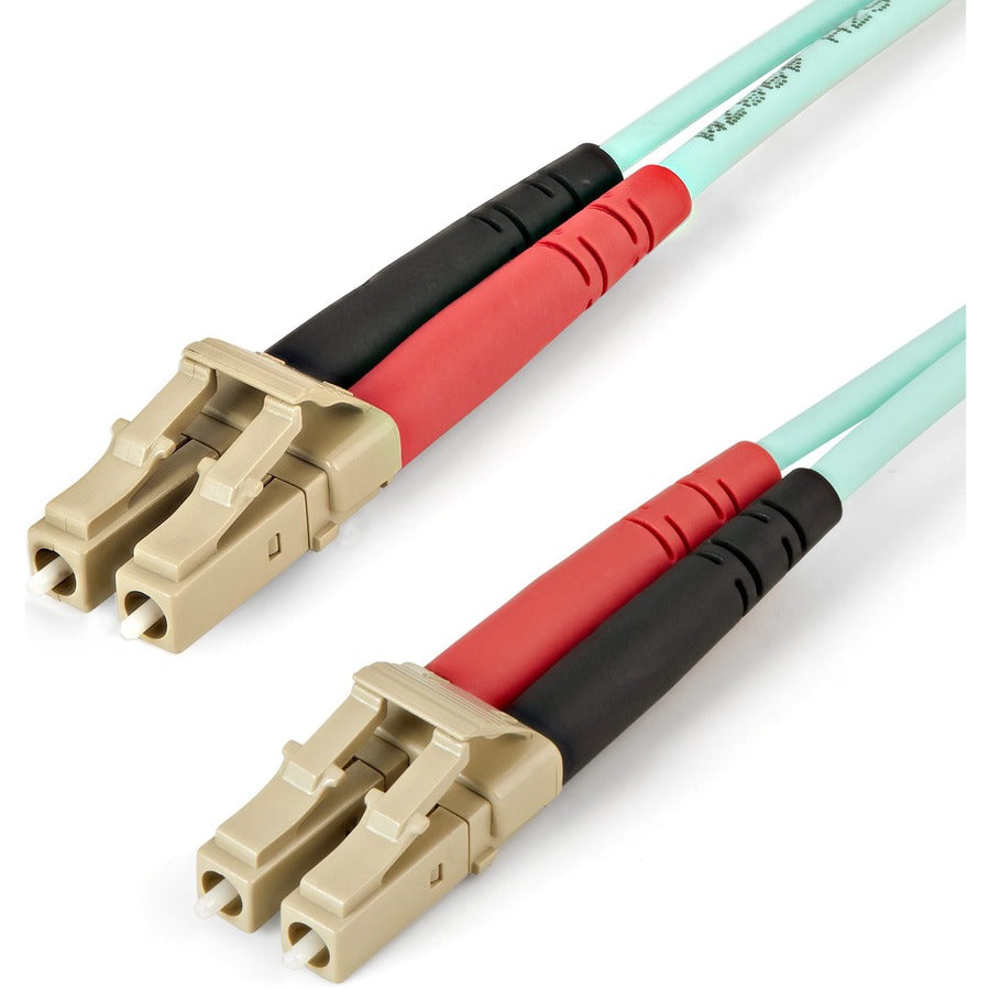 StarTech.com Aqua OM4 Duplex Multimode Fiber - 16 ft / 5m - 100 Gb - 50/125 - OM4 Fiber - LC to LC Fiber Patch Cable 450FBLCLC5