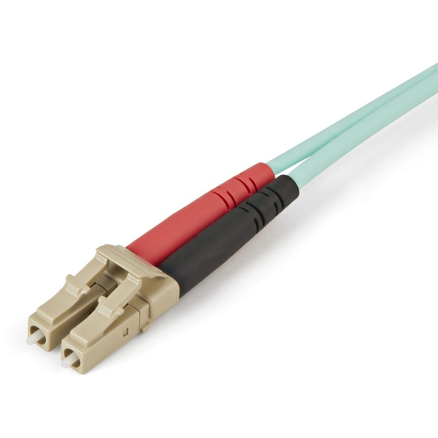 StarTech.com Aqua OM4 Duplex Multimode Fiber - 16 ft / 5m - 100 Gb - 50/125 - OM4 Fiber - LC to LC Fiber Patch Cable 450FBLCLC5